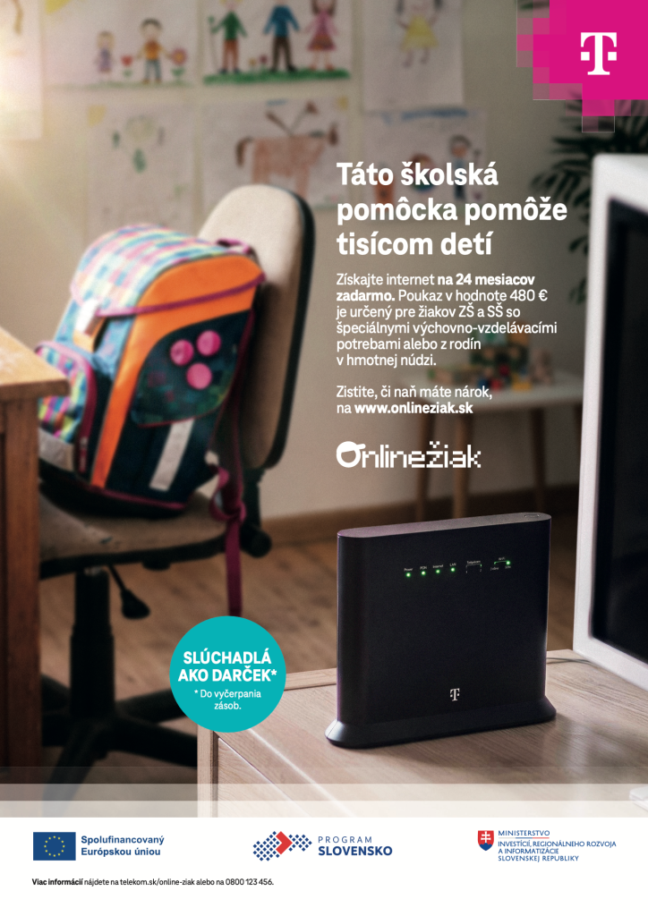 Program Onlinežiak: 24-mesačný bezplatný internet pre žiakov